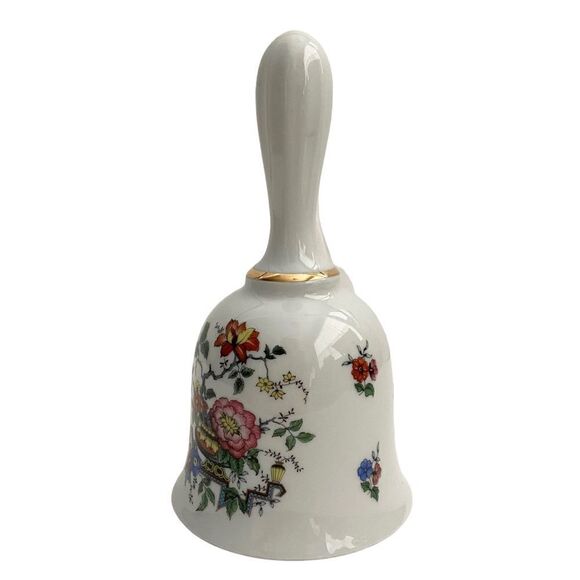 Vintage Bareuther Waldsassen Porcelain Floral Hand Bell Bavaria Germany - Picture 1 of 4